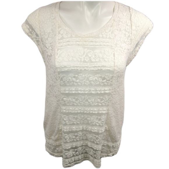 Pixley Sheer Lace Blouse Sz Medium - Picture 1 of 9